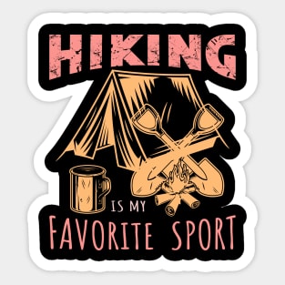 Hiking Is My Favorite Sport Sticker